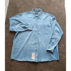 Bulwark Shirt Men's‎ L Denim Flame Resistant Long Sleeve Button Welder Refinery
